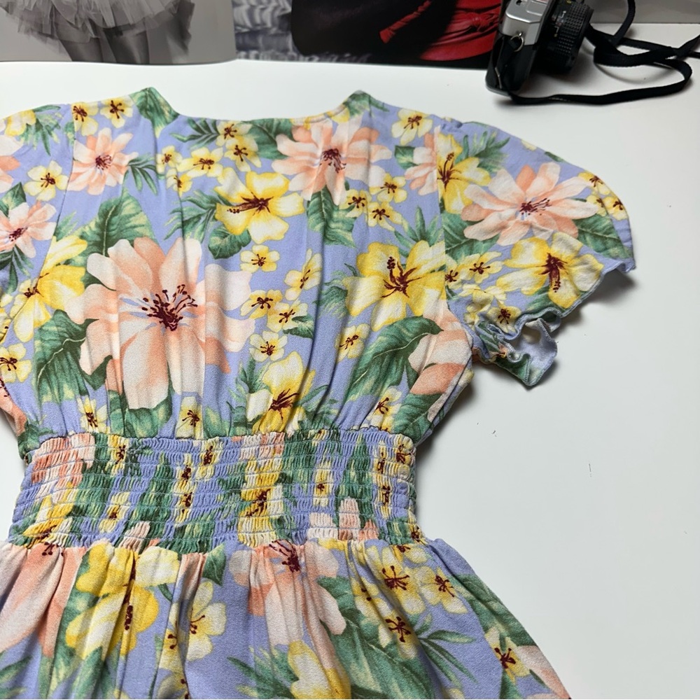 Y2K Forever 21 Floral Tea Dress | Rayon Cottagecore Garden Party Spring Mini - Picture 11 of 13